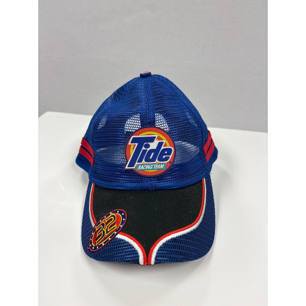Tide Racing Team 32 NASCAR Trucker Hat Blue Mesh Cap America Adjustable